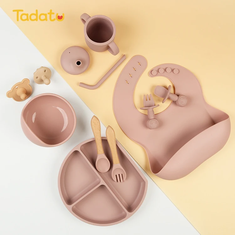 Wholesale Bpa Free Kids Led Weaning Silicone Travel Baby Bowls Feeding Set Suction