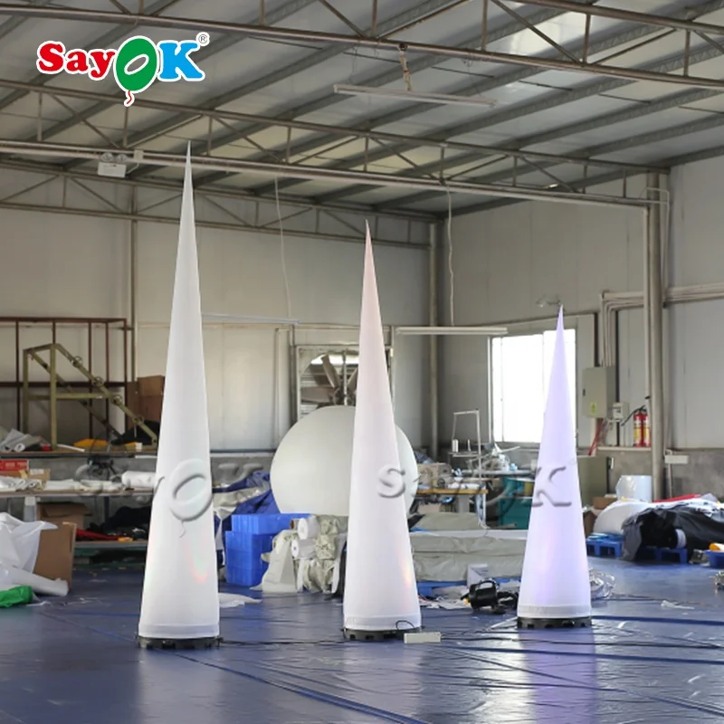 Led Light Large Inflatable Traffic Cone For Decoration Inflatable Cone End