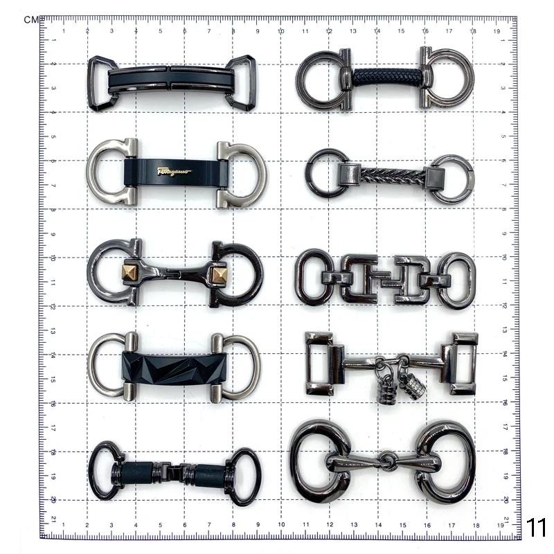 HJ Gold Tone Metal Hinged Equestrian Buckle Horse Bits Shoes Button Saddle Buckles Diy Making Hardware Accessories