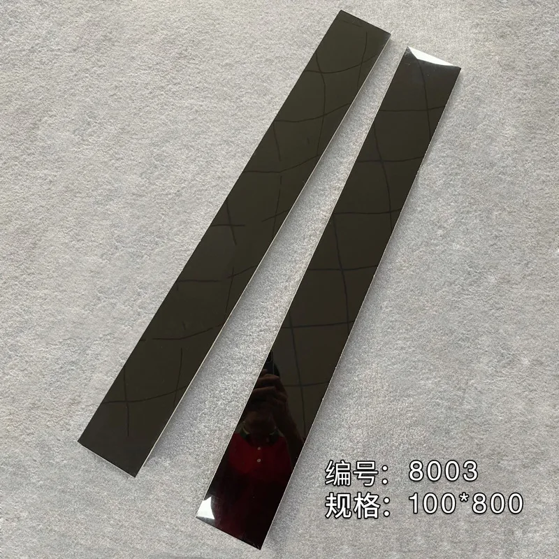 Wholesale 10cm Black All-Ceramic Glossy Floor Skirting Living Room Bedroom Polished Modern Interior Home Decoration Tile Project