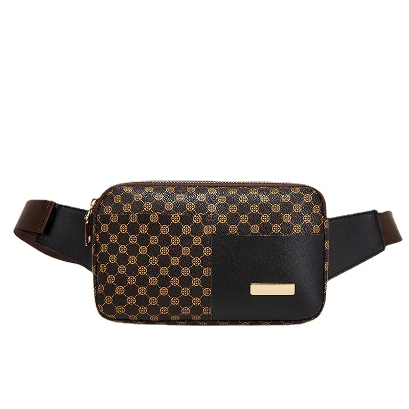 Gelory Fashion Waist Bag PU Leather Fanny Packs Custom Logo Ladies Sports Trend Printed Large Capacity Waist Bag