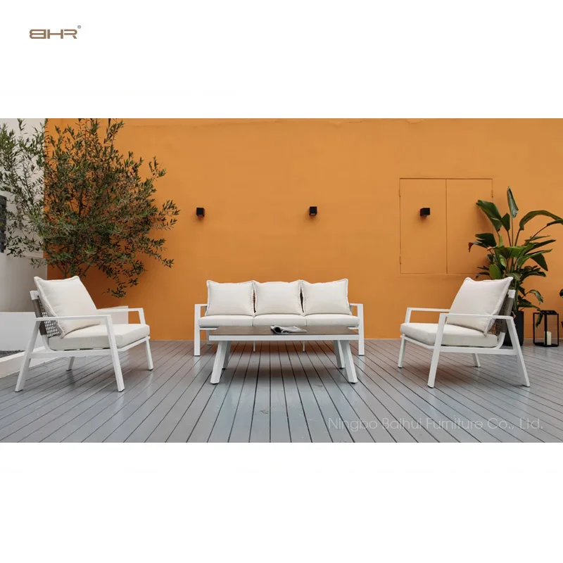 BHR-outdoor furniture coffee table HPL  garden furniture outdoor sofa patio set aluminium frame 5 seat