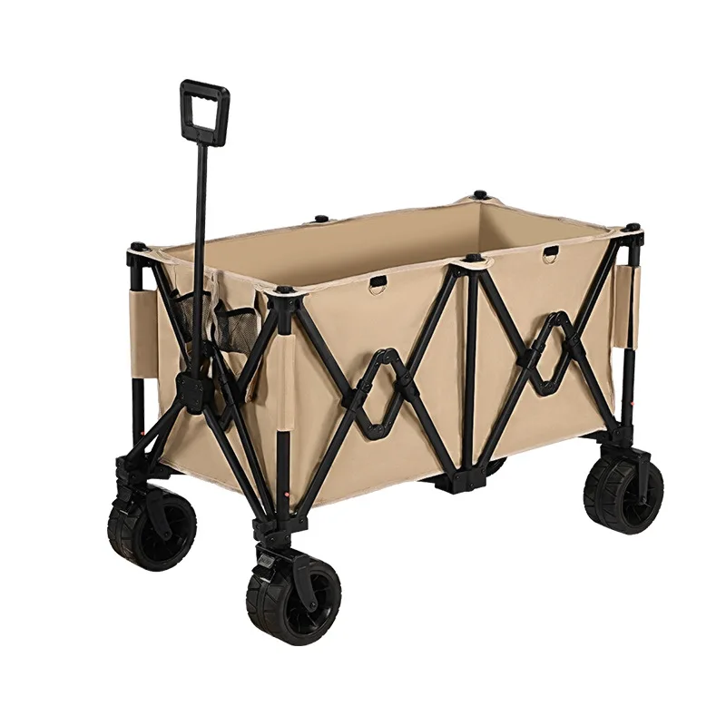 Collapsible Foldable Wagon Beach Cart Large Capacity Heavy Duty Folding Wagon Portable Wagon for Sports Shopping Camping