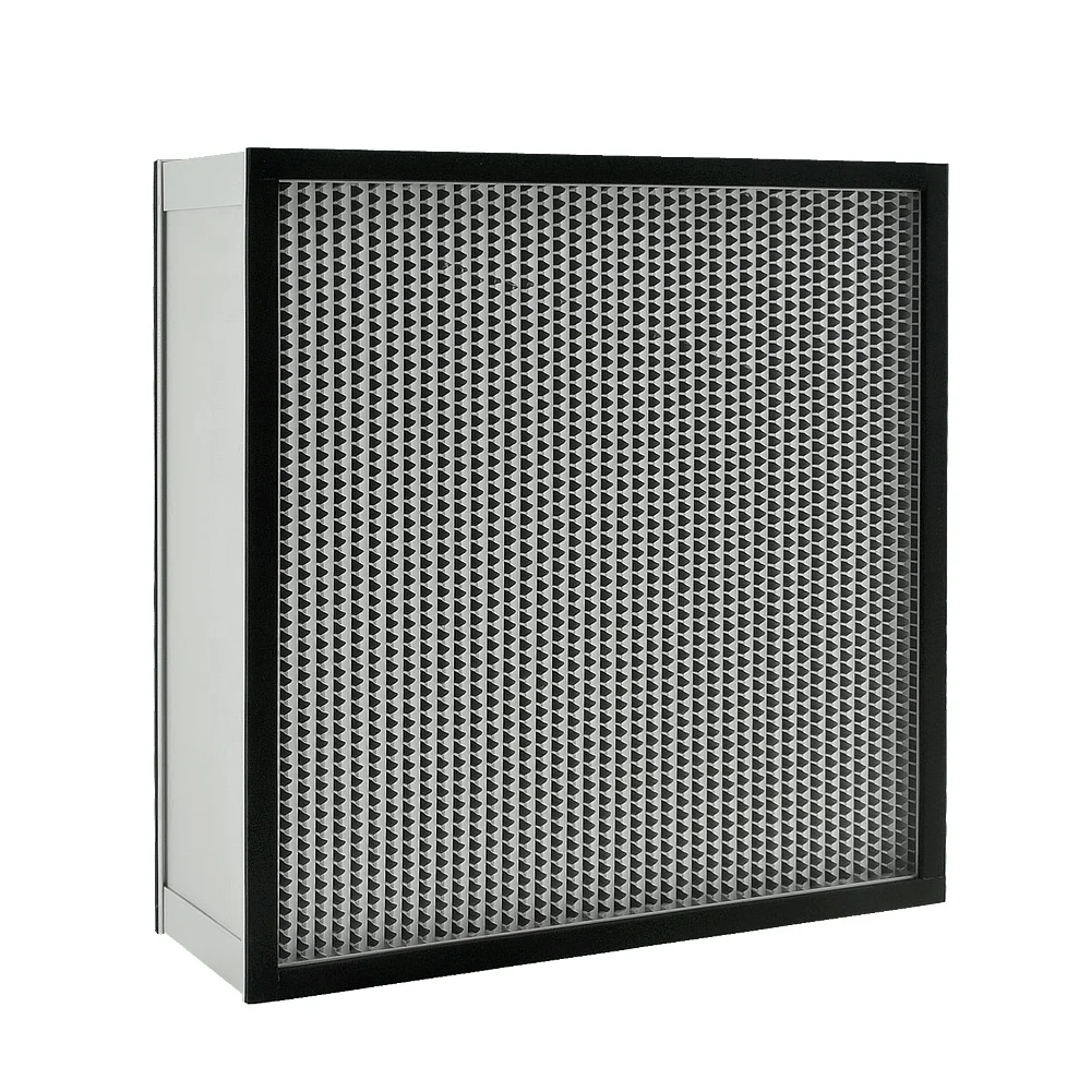 H13 H14 U15 Aluminum Separator Air Filter High Flow Medium Grade Hepa Filter Use Paper Board Fiberglass Purifier Filter