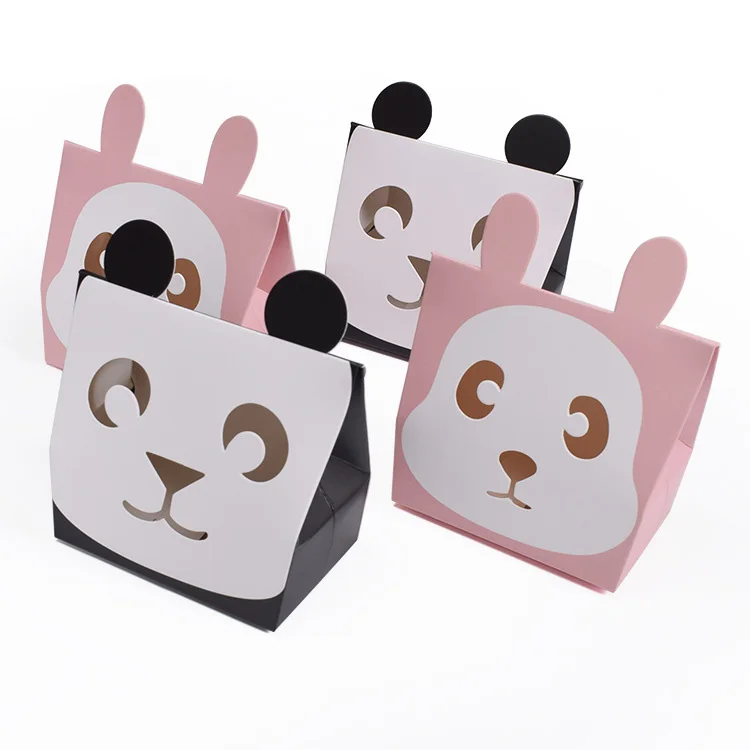 
Hollowing Korean Cartoon Panda Animal Cute Shape Folding Biscuit Packing Cookie Candy Gift Packing Box 