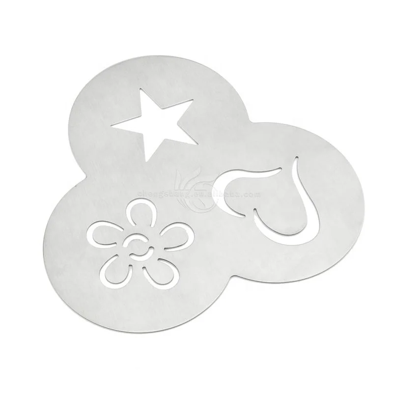 Cappuccino Template Strew Pad Coffee Decorating Stencils Foam Latte Art Stencils Coffee & Tea Tools Metal Brewing Coffee 18/0