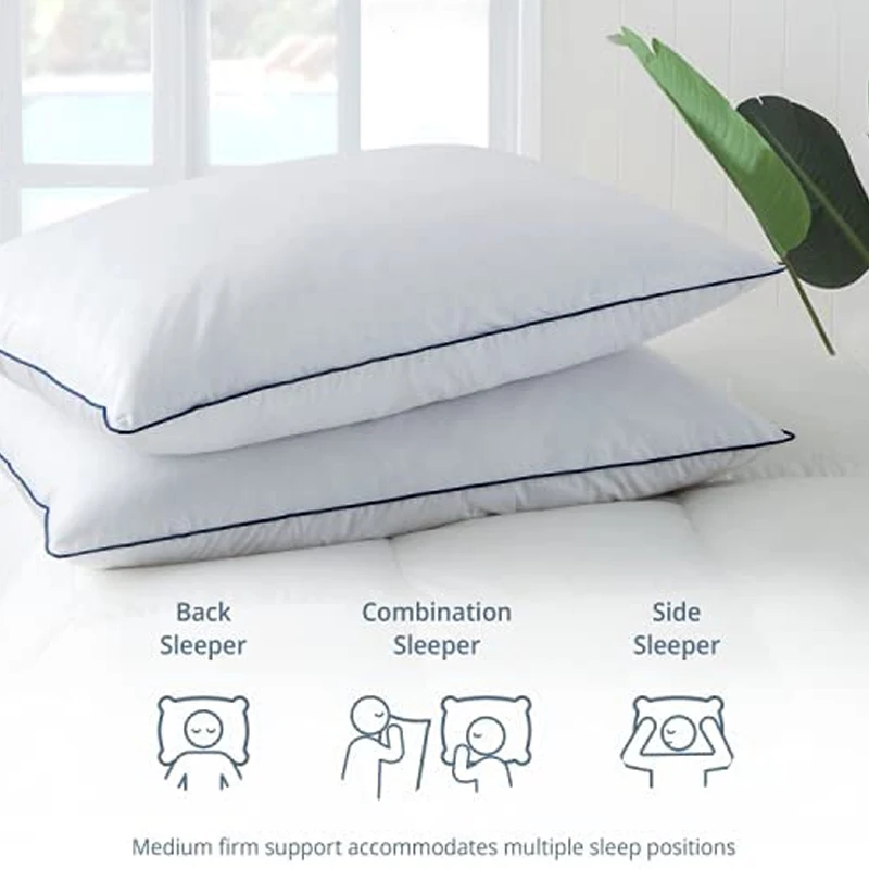 Customized Luxury 5 Star Hotel Best Goose Down Neck Pillow King Queen Feather Pillow