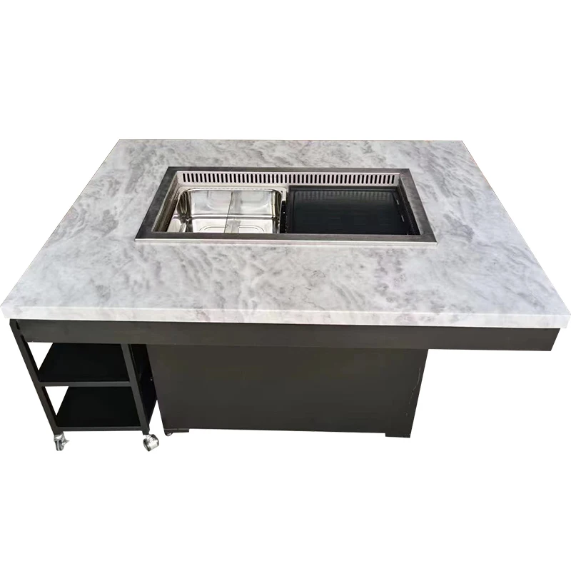 commercial electric hot pot and Korean table grill/table korean bbq/korean bbq grill table smokeless