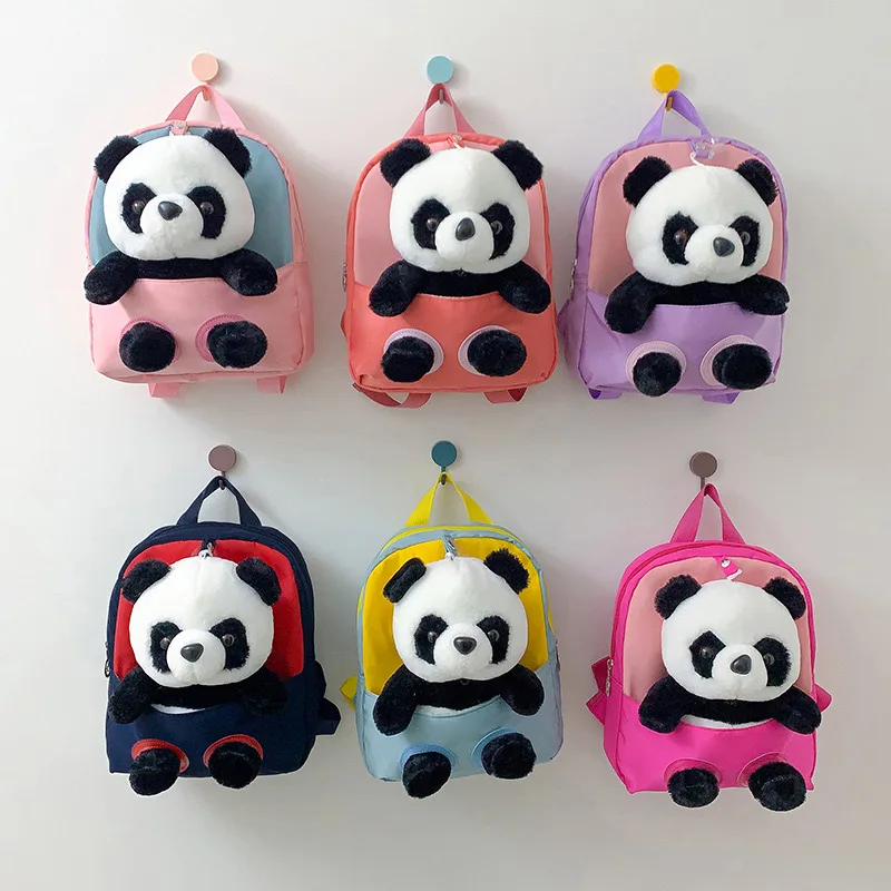 Lightweight Kids School Bag For Kindergarten Cute Plush 3D Panda Cartoon Children Schoolbag