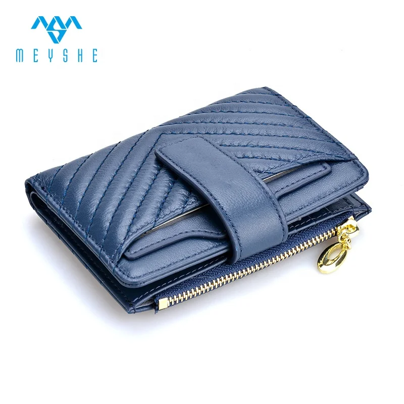 Factory price high quality soft genuine leather smart pocket rfid wallet for women