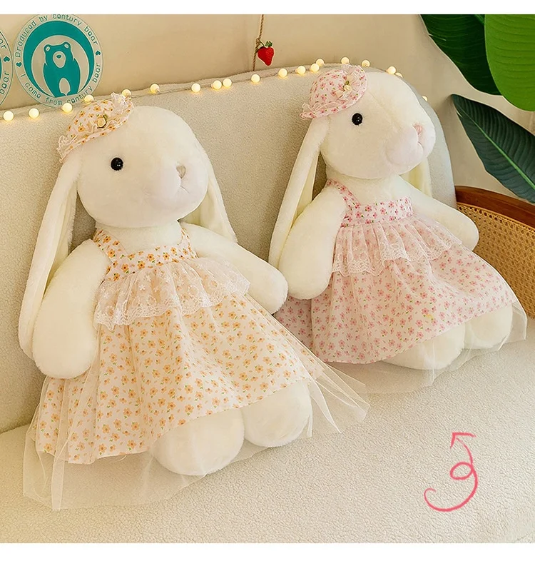 2023 New Design Wholesale Kapok Rabbit Doll Cute Dressing Style Rabbit Plush Toy Sleeping Doll Pillow Gift