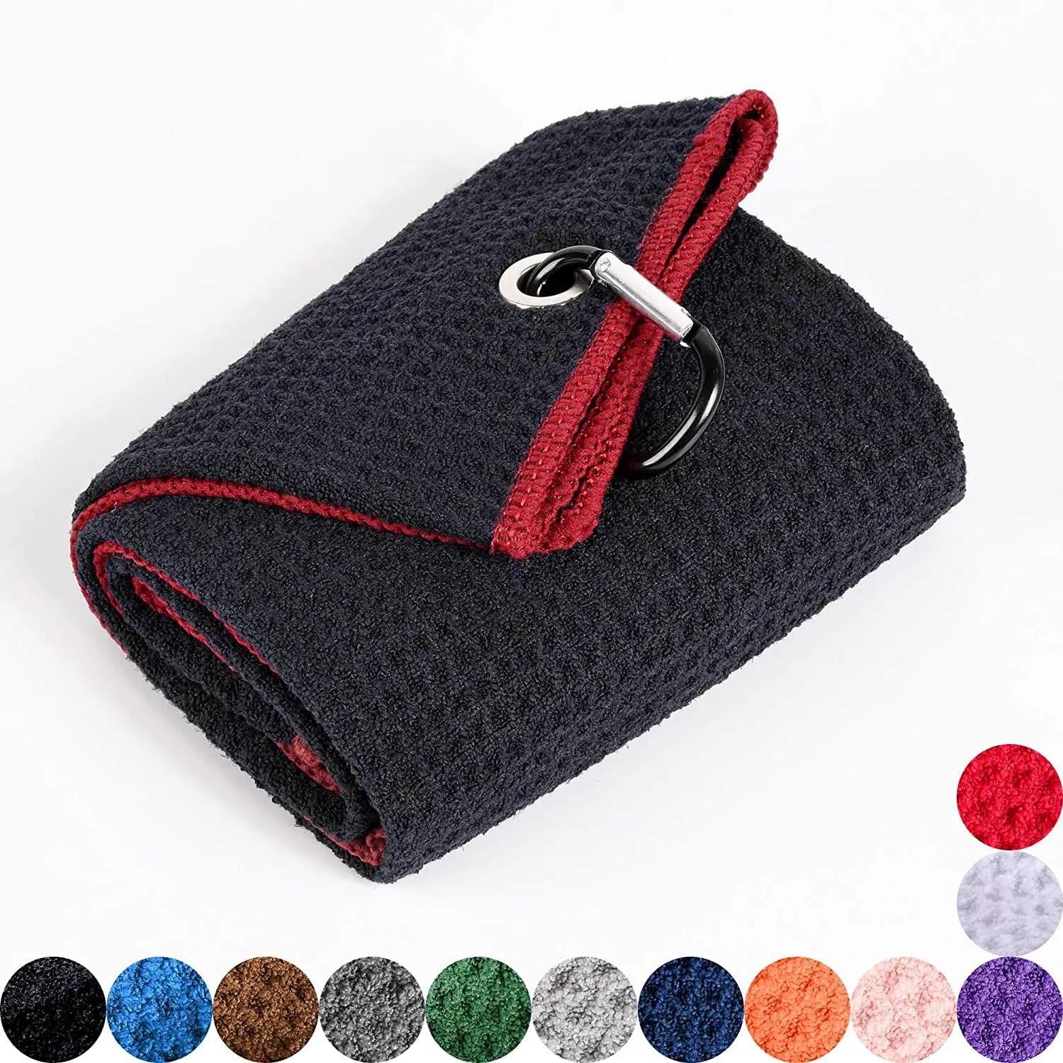 High quality quick dry custom personalized waffle texture microfiber golf sport scrub towel with hook