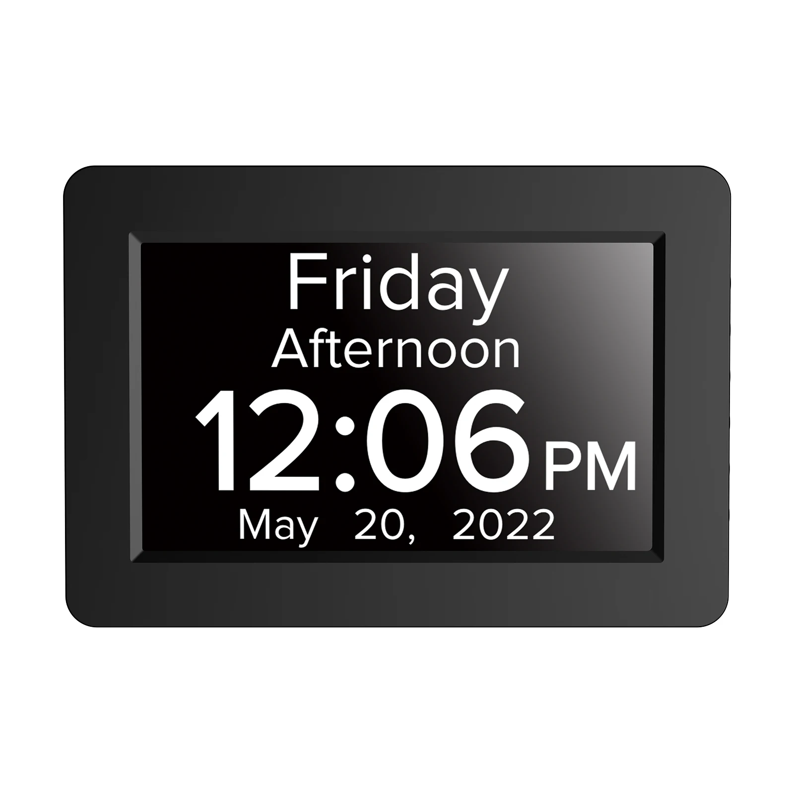 8 inch digital calendar alarm clock with 5 alarm and 3 medicine reminders talking time dementia clock for elderly