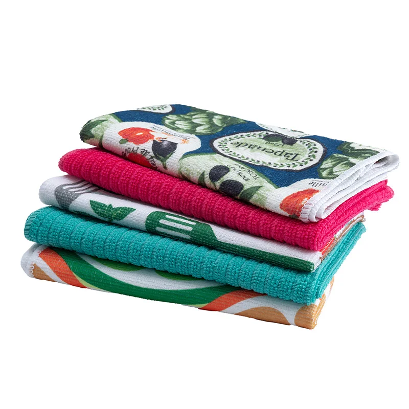 Hot selling Custom cleaning household supplies microfiber cleaning cloth Absorbent microfiber drying towel kitchen cloth 40*48cm