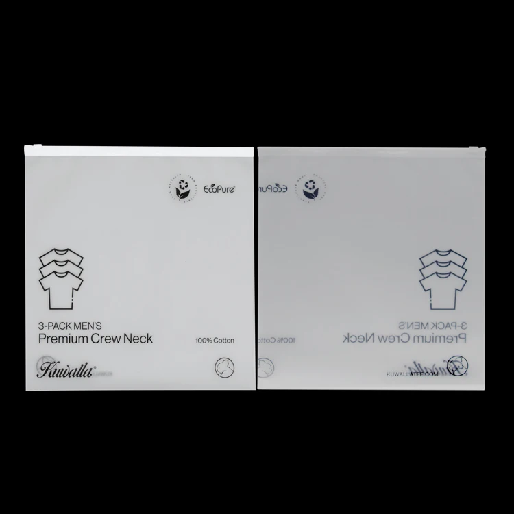 unique zip lock vinyl zipper pouch waterproof bag small biodegradable frosted zipper plastic packaging for clothes