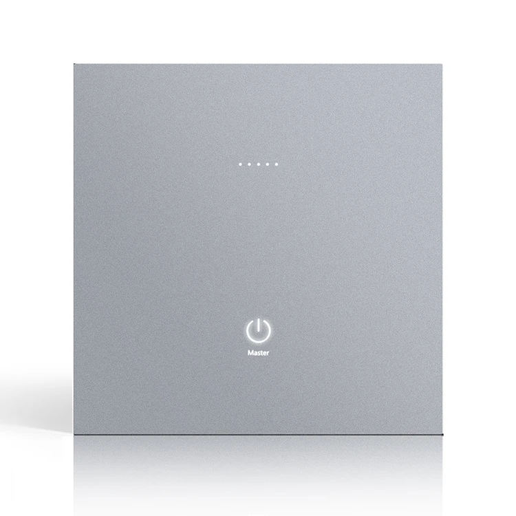 Zigbee Smart Home/Hotel/Office 90MM Type UK Standard Wireless 1- Button Smart Switch Grey Color Aluminum Alloy Switch
