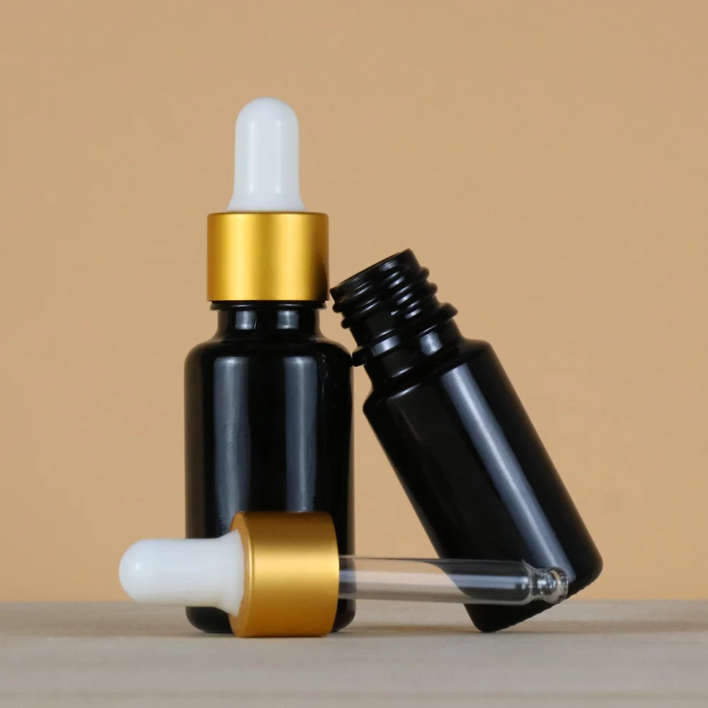 1oz  Amber Green Blue Clear Black White Glass Essential Dropper Bottle  for Pharma and Cosmetic packaging 10ml 15ml 20ml 30ml