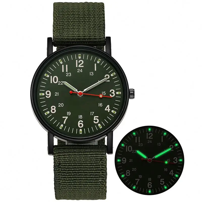 Soldier Military Watch Simple Men Canvas Strap Sports Watch Anlog Military Watches