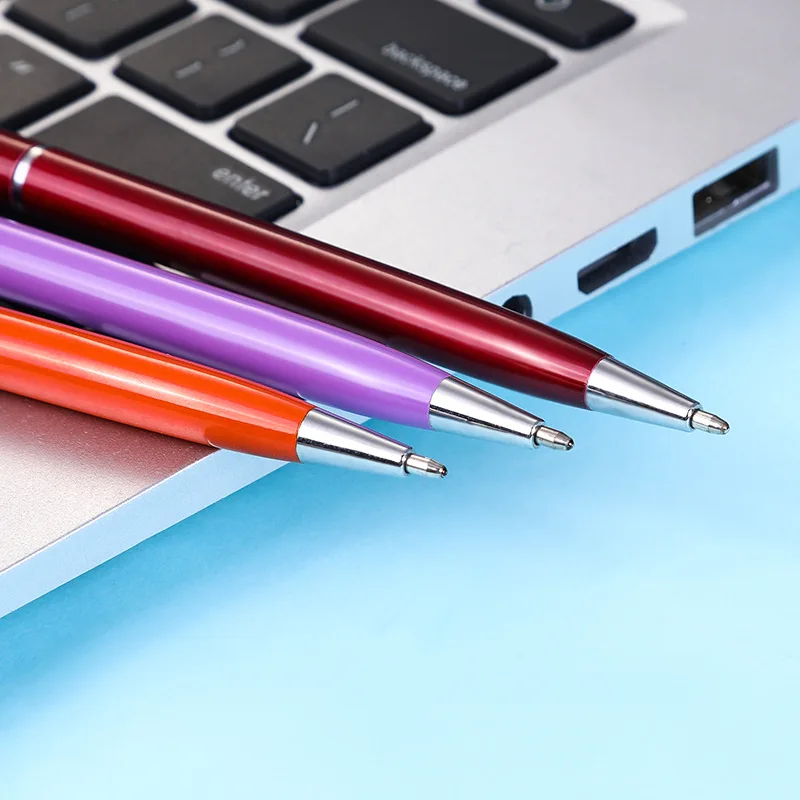 Custom promotional promotion high quality  slim metal twist  ballpoint  pen with print logo