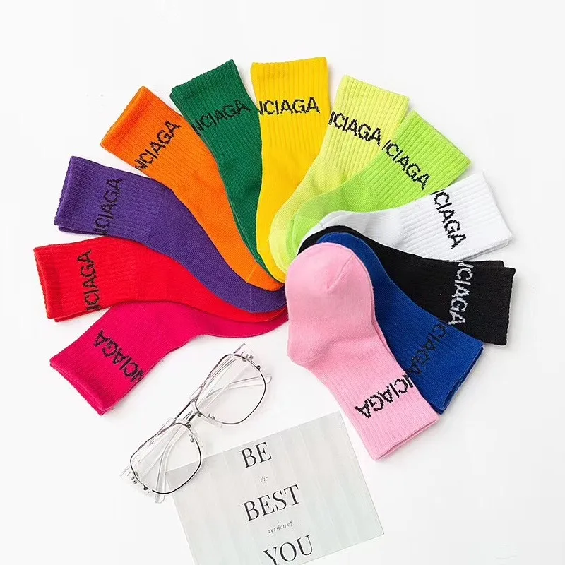 20 пар/упак. случайному выбору цвета для девочек и мальчиков до середины икры хлопковые носки для девочек детские носки для малышей Гольфы От 1 до 12 лет, носки из дышащей ткани