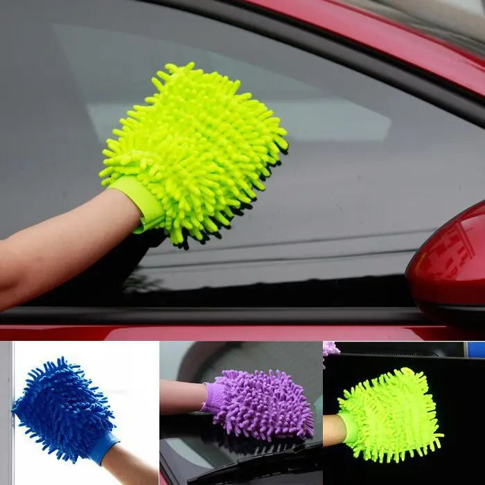 Waterproof Auto Microfiber Chenille Cleaning Car Wash Mitt Microfiber Car Care Mitt Chenille Clean Gloves For Car