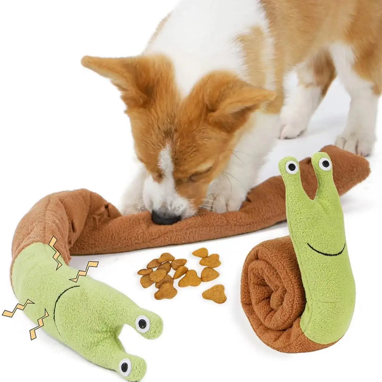pet Interactive Dog food molar Puzzle Snails Toys Sound Sniffing Plush dog Toy