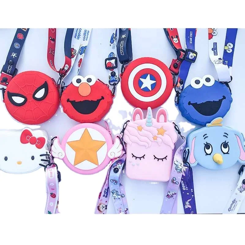 
cute Mini Cartoon girl leather silicone zero Lovely versatile decorative crossbody bags kids purse 