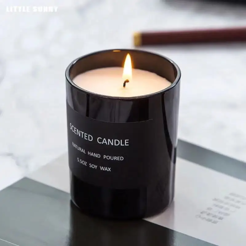 Wholesale Manufacture High Quality Custom Scented Candles With Black Jar
