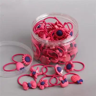40pcs/box Baby elastic Hairband Cute cartoon headwear girl rubber band Hair accessories