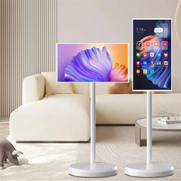 21.5 Inch Live Streaming Broadcasting Hd Led Display Floor Ips Movable Screen