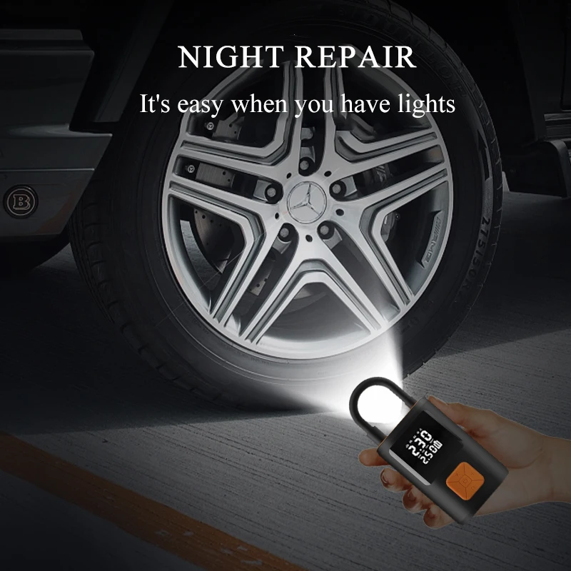 Factory supply DC 12V digital tire inflator with pressure gauge high-quality mini portable air compressor for car