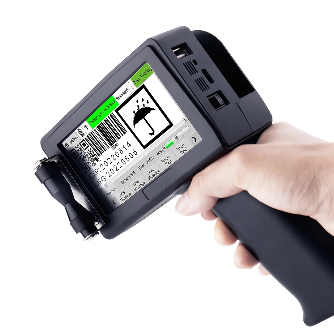 Newest Mini Portable Tij Inkjet Printer Gun CODPAD G50 Handheld Date Coding Machine For QR Code Batch Number Paper Bag