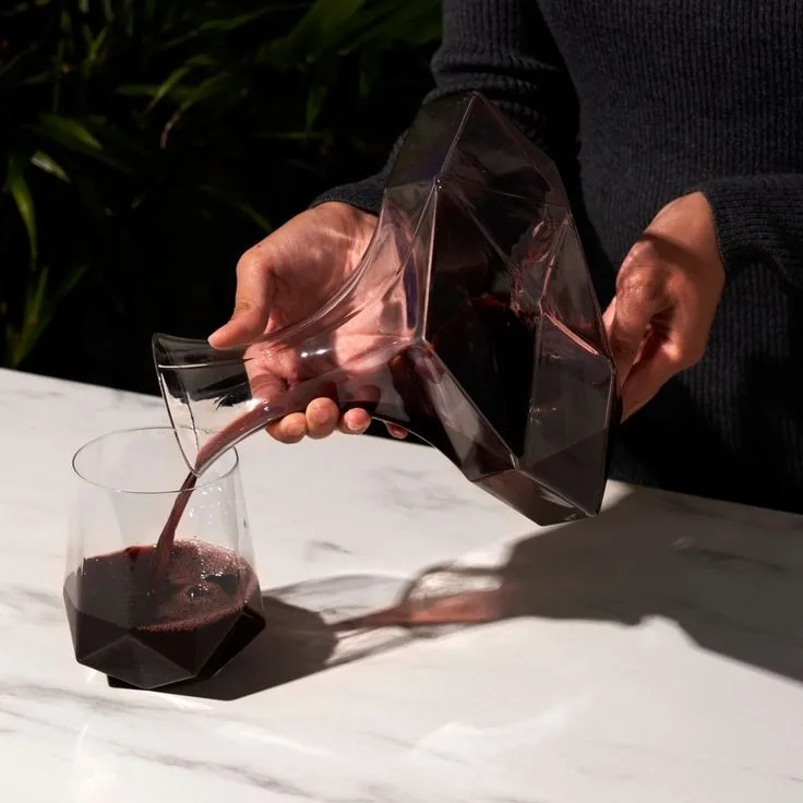 custom bottle glass decanter Hand made U shaped crystal clear glass wine carafe decanter for home bar