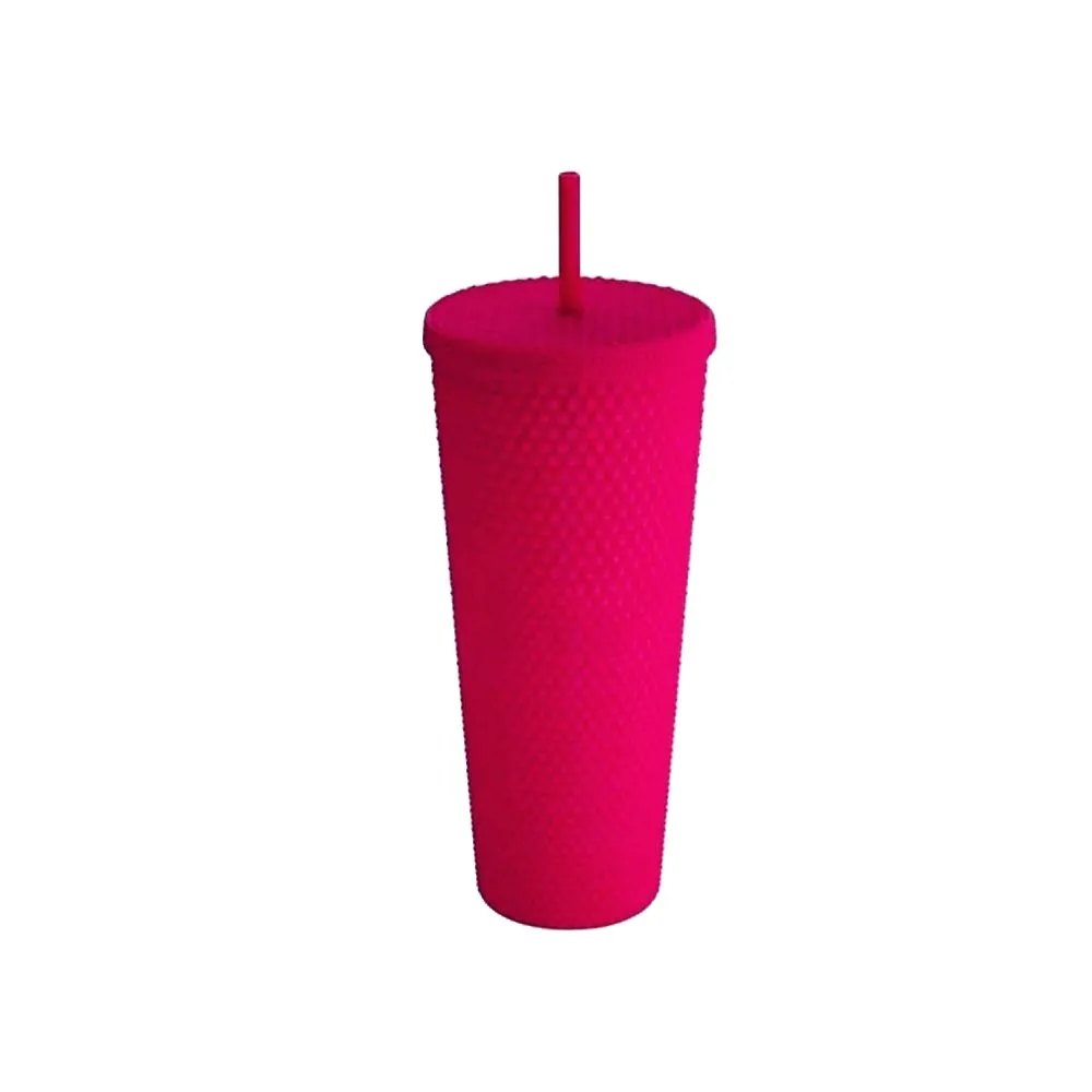 2025 Hot Sales Manufacturing Double Wall Coffee studded Plastic Tumbler Cold