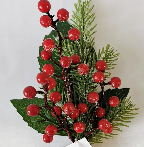 Home decoration manufacturer vase decorative flowers christmas red fruit flower