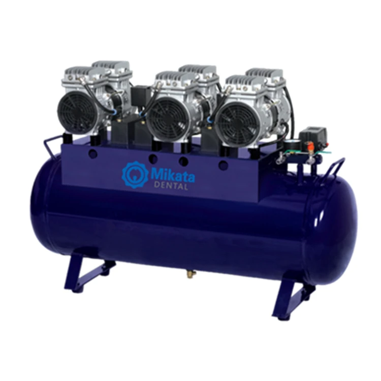 U-165A For 5 chairs powerful dental Oil-free Air Compressor Volume Flow 210L/ min Gas Holder 90L low noise for clinic