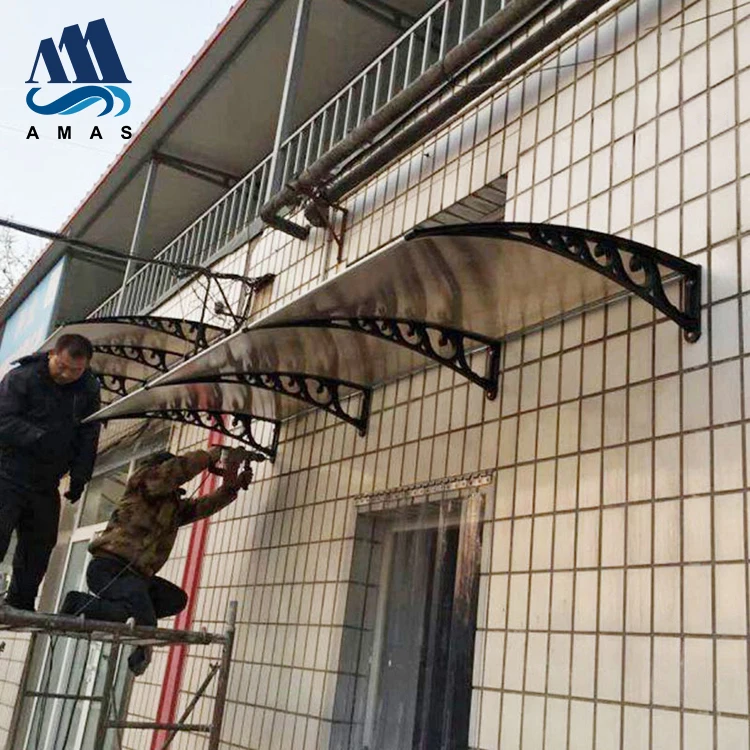 Amas side wall awning colored diy plastic polycarbonate door awning timber doortimber door canopy