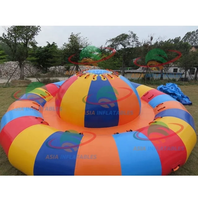 Commercial Inflatable Saturn Rocker Extreme Water Ride Spinning Towable Disco Boat Tube Sports UFO Toy