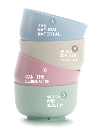 Old Tjikko Snack Bowls,Set of 4 Rice Bowls,100% BPA-Free WWheat Straw Fiber Snack Bowls Eco-friendly Safe 4pcs salad bowl