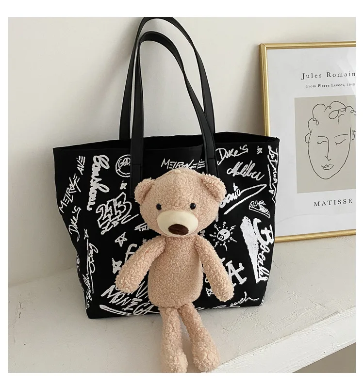 Big Capacity Graffiti Bag Large Canvas Women Handbags
