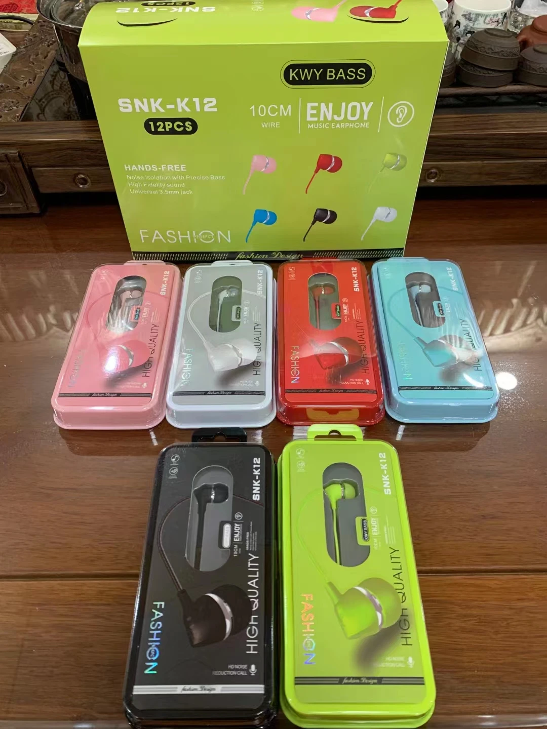 Candy colors wired earphone&headphone hands free mobile phone earphone 3.5mm handfree phone headset with MIC