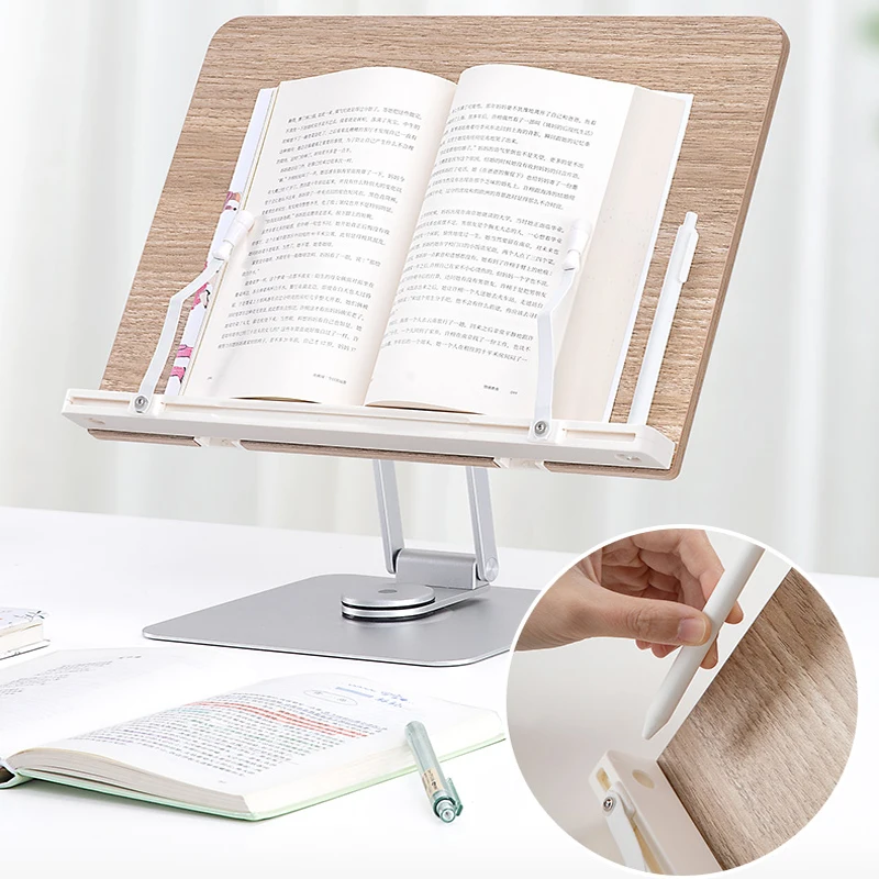 Adjustable Desktop Cookbook and document Holder with Rotatable Swivel Base Foldable and Portable Book Stand