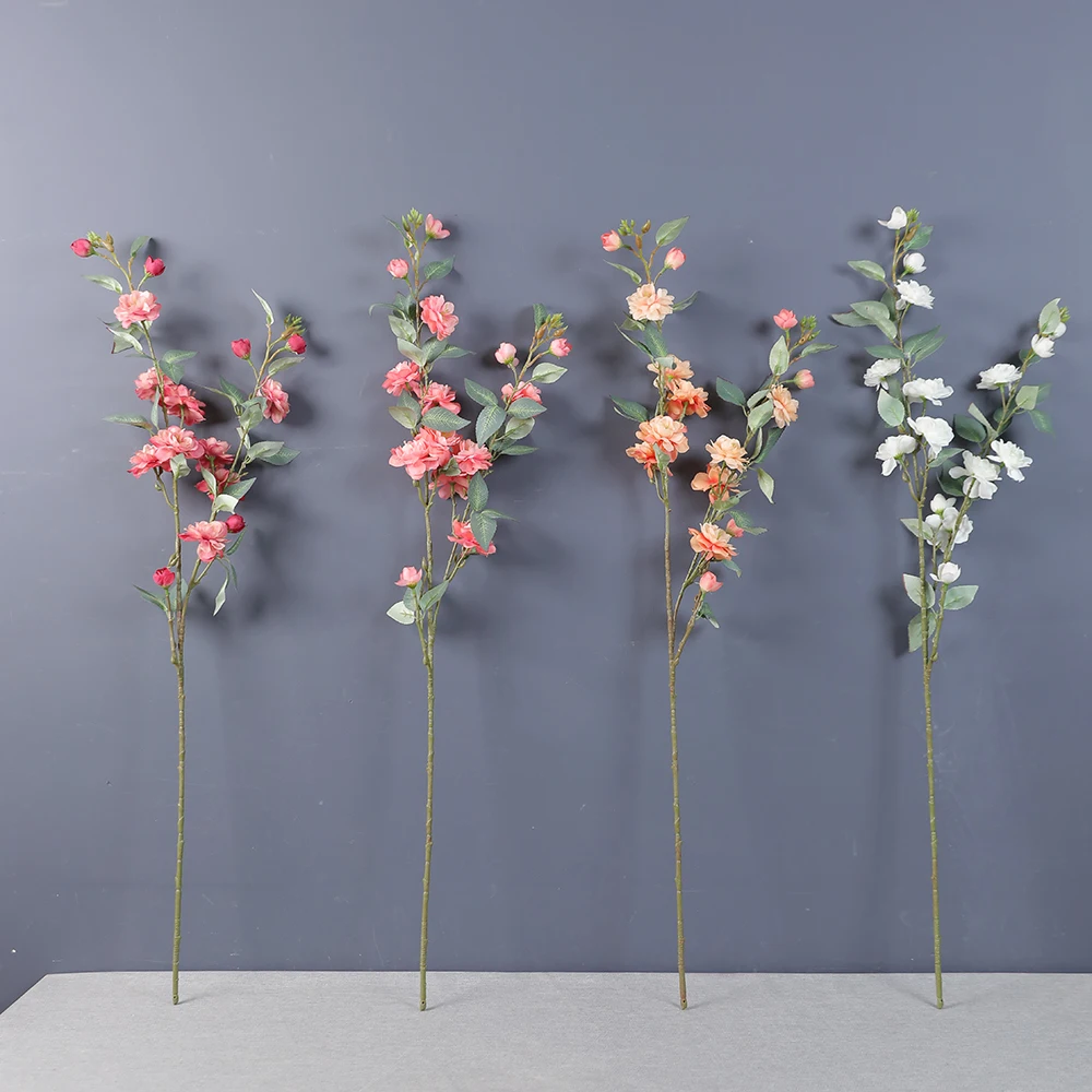 High End Camellia Flower Silk Cloth Long Stem Floral Arrangement Camellia Flower Wholesale Artificial Camellia Flower