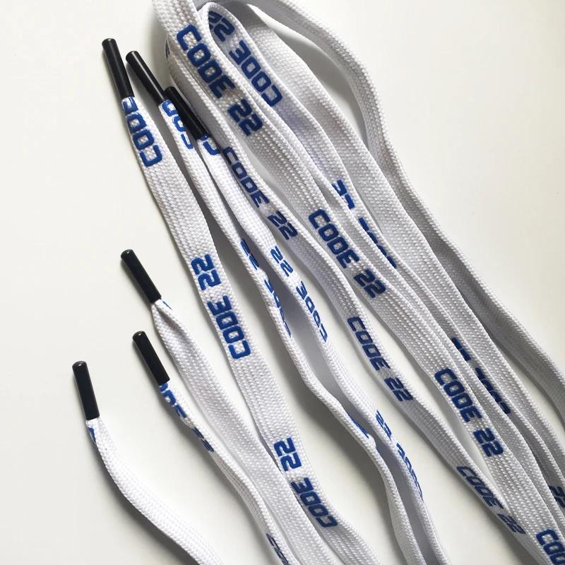 
Black Custom 3D logo printing silicone non-slip flat polyester braid metal ends draw string hoodie rope 