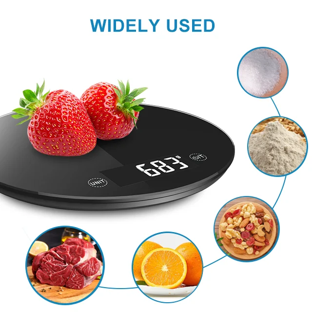 2022 New High Quality CE Rohs OEM Glass Printing Customized Logo Round Shape Best Selling Digital Kitchen Precise Scales