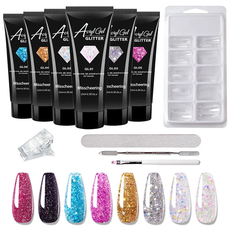 Misscheering  Nail Gel Kit for Gel Extension Set Soak Off Acrylic  Set Quick Building  Pretty Nail UV  Nail Art