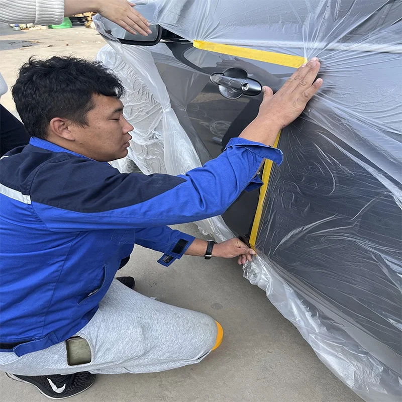 HDPE Masking Film Car Masking Film For Auto 4 x 150m Or Customized