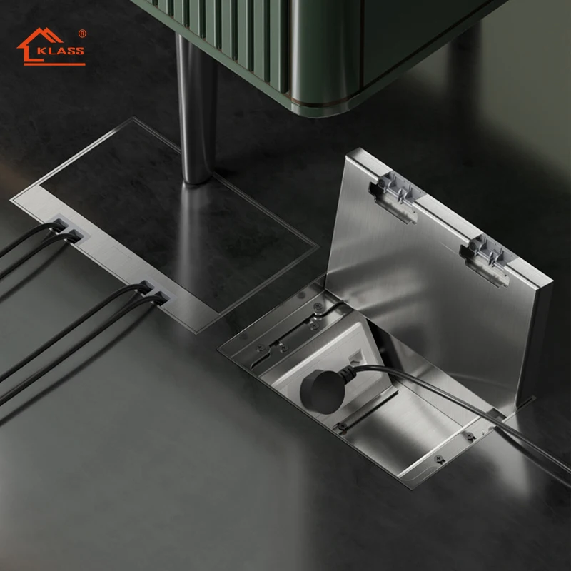 KLASS 1 2 3 4 gang 13A 16A 20A 45AOEM/ODM US EU UK JP AU socket plate Under floor service electrical outlets hidden floor box