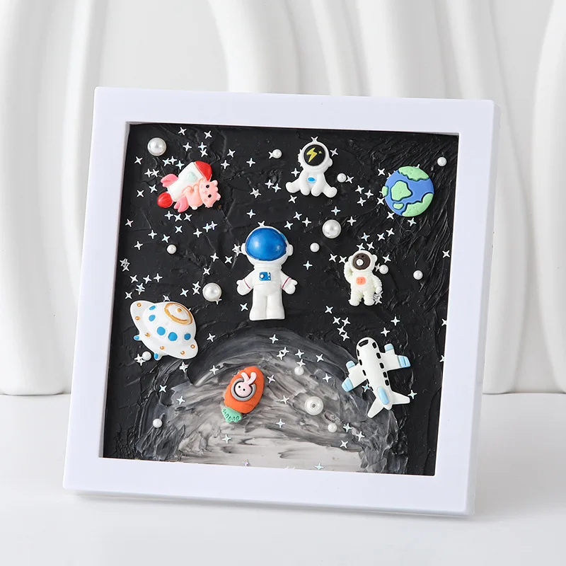 Arts and Crafts Mosaic Painting DIY Handmade Gift Decorative Cream Glue Painting Kit with Frame