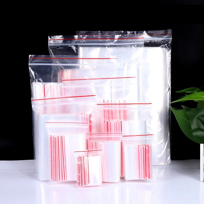 Wholesale Multi Stock Sizes Transparent Poly Reclosable Zip Bags,Custom Logo Clear Resealable Lock Seal Zipper Bags